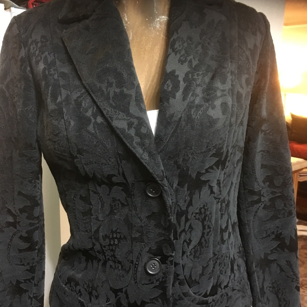 Women’s embroidered black blazer